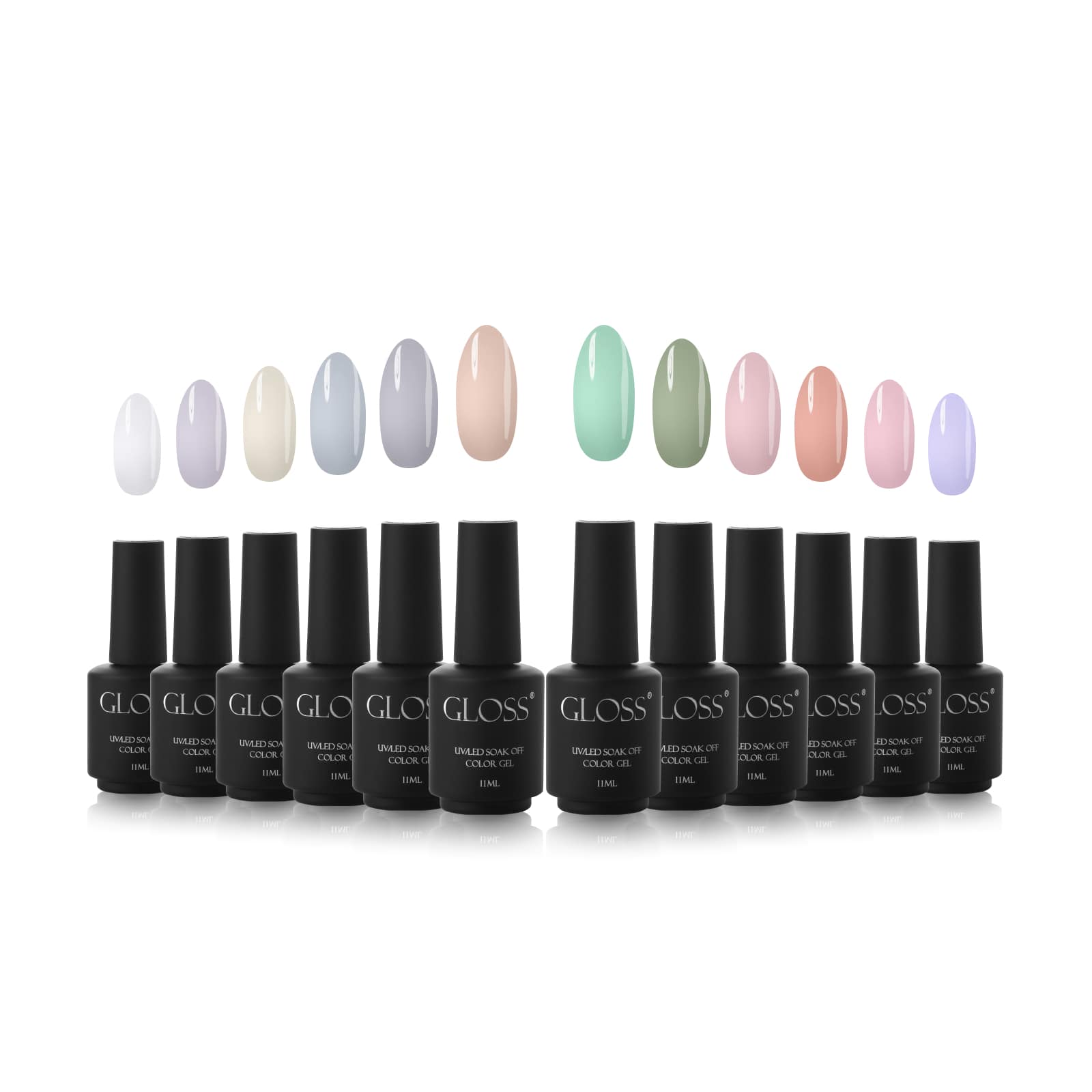 GLOSS Color gel set "Pastel Serenity", 12 pcs (11 ml)